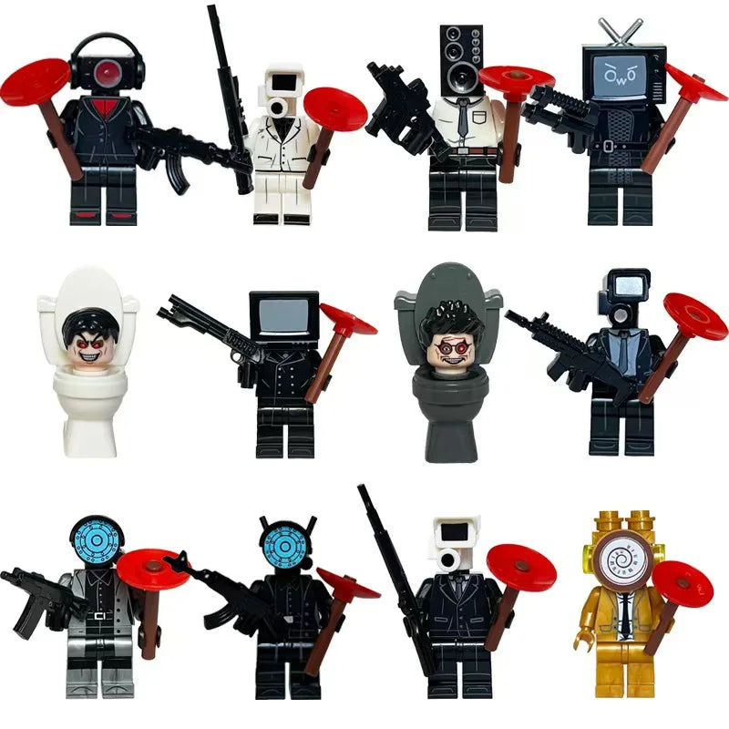 building blocks action doll mini city figures toys girls soldiers policeman robot worker fireman farmer cook movie characters