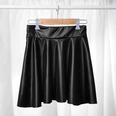 High Waist Elastic Mini Short Skirt Women Faux Leather Skirts - Smarsty