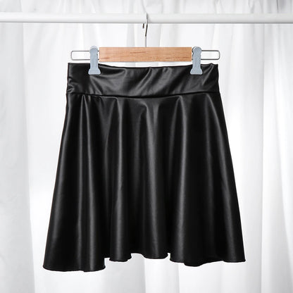 High Waist Elastic Mini Short Skirt Women Faux Leather Skirts - Smarsty