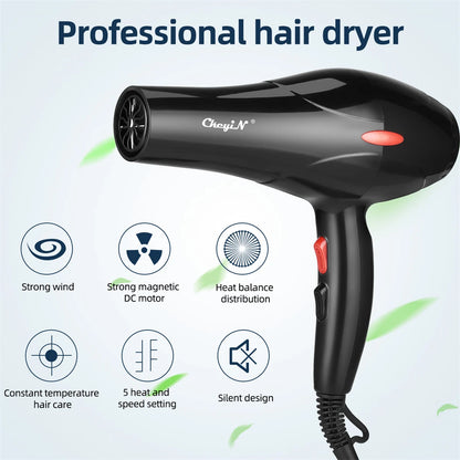 CkeyiN 1600W Hair Dryer with Negative Ion Technology - Smarsty