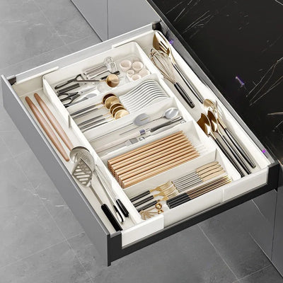 Kitchen Drawer Retractable Storage Box Kitchen Storage Tray Detachable Tray Household Partitioning Organization Box by Smarsty