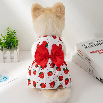 Cute Summer Dog Dress for Small Dogs with Bowknot - Smarsty