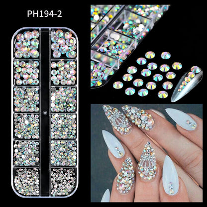 Mixed Nail Rhinestones with Shiny Clear Colors for Stunning Nail Art - Smarsty