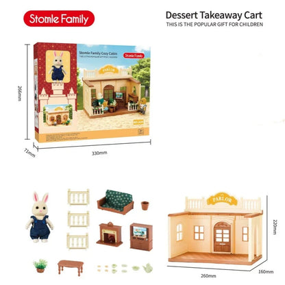 New Simulation Room Forest Family Small West House Rabbit Animal Model Girl Doll House Furniture Double Storey Villa Toys Gifts by Smarsty