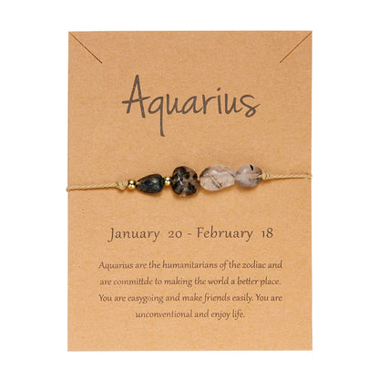 12 Constellation Natural Stone Beads Bracelets for Zodiac Signs - Smarsty