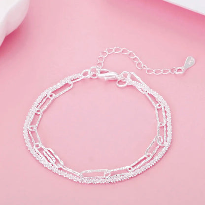 Sterling Silver Square Chain Bracelet Unisex Gift - Smarsty
