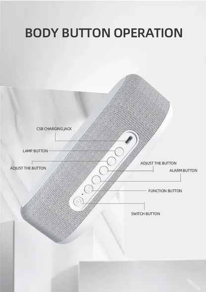 Alarm Clock Wireless Charger Night Light Thermometer Dock - Smarsty