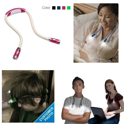 ABS LED Flexible Handsfree Hug Neck Reading Book Light Lamp Torch Flashlight Multifunctional Work Lamp