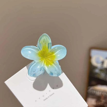 6 Pack Hawaiian Gradient Flower Hair Clips Small Set - Smarsty
