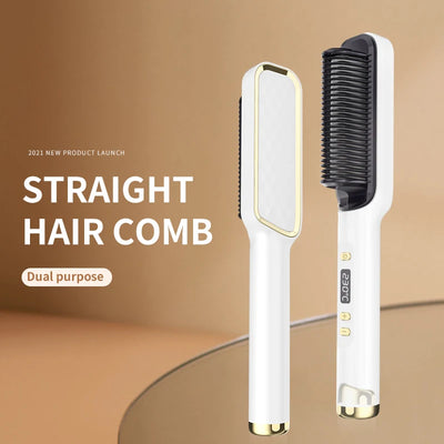 Electric Hot Comb Quick Hair Straightener with Anti-Scalding Feature - Smarsty