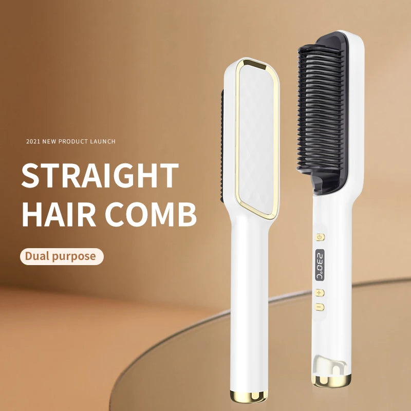 Electric Hot Comb Quick Hair Straightener with Anti-Scalding Feature - Smarsty