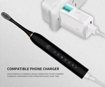 Electric Ultrasonic Toothbrush with Six Speed Modes - Smarsty