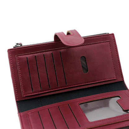 Fashionable New Women's Long Wallet, European and American Fashion Phone Bag, PU Leather Multi Card Carrying Bag