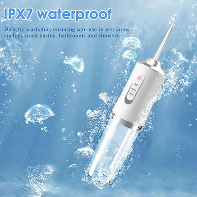 USB Portable Oral Irrigator Water Flosser Dental Water Jet Tools Pick Cleaning Teeth 200ML 4 Nozzles Mouth Oral Cleaning Agents - Smarsty