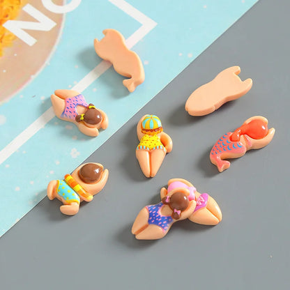 6Pcs Swimming Boys Girls Sports Resin Shoes/bags/cups  Ornaments DIY Funny Bracelet decoration Charms Fit Birthday Present