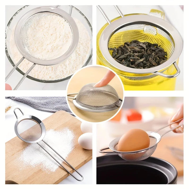 3pcs Stainless Steel Fine Mesh Strainer Set for Baking - Smarsty