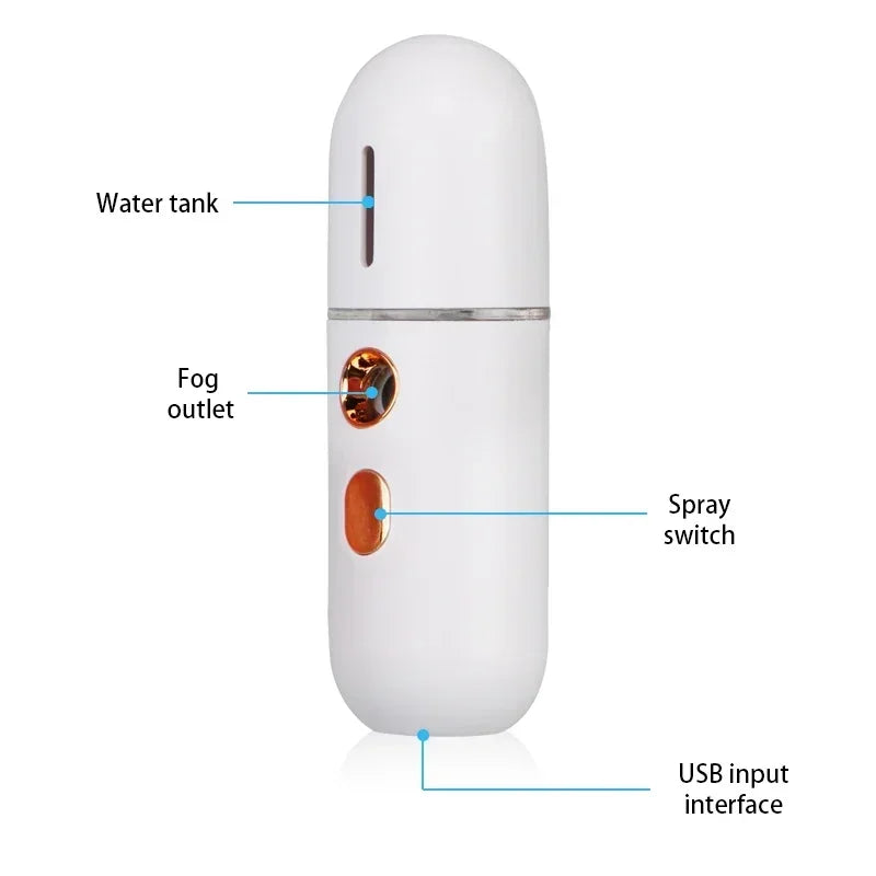 Mini Portable Humidifier Nano Mister Facial Steamer for Hydrated Skin - Smarsty