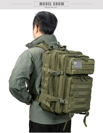 45L Tactical Backpack Large Capacity Outdoor Rucksack 3 Day Fitness Hiking Bag Hiking Camping Gear Backpacks - Smarsty