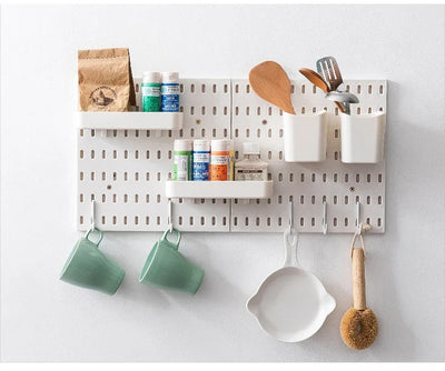 DIY Pegboard Accessories Kitchen Organization No Drill Hanging Shelf Storage Hooks Wall Organizer Crafts For Garage Room by Smarsty