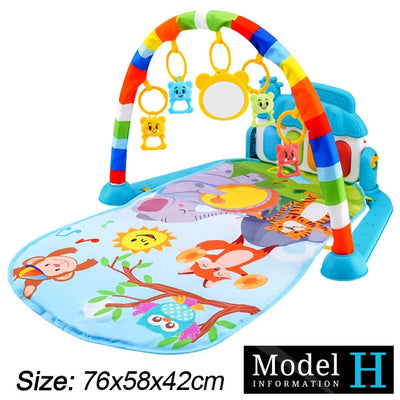 Baby Fitness Stand Music Play Gym Activity Toys Newborn Piano Crawling Blanket Pedal Game Pad Early Education 0-36 Months Gifts by Smarsty