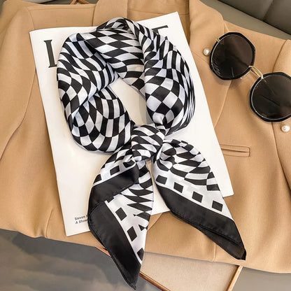 Silk Square Scarf for Women Sun Protection Luxury Shawl - Smarsty