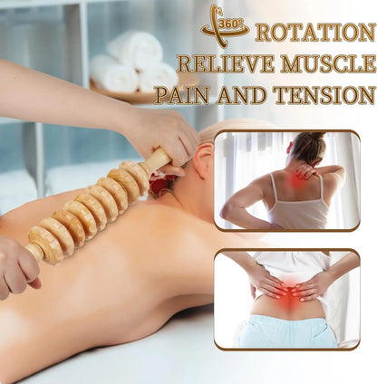 Wooden Massage Roller for Sore Muscle Relief and Circulation - Smarsty