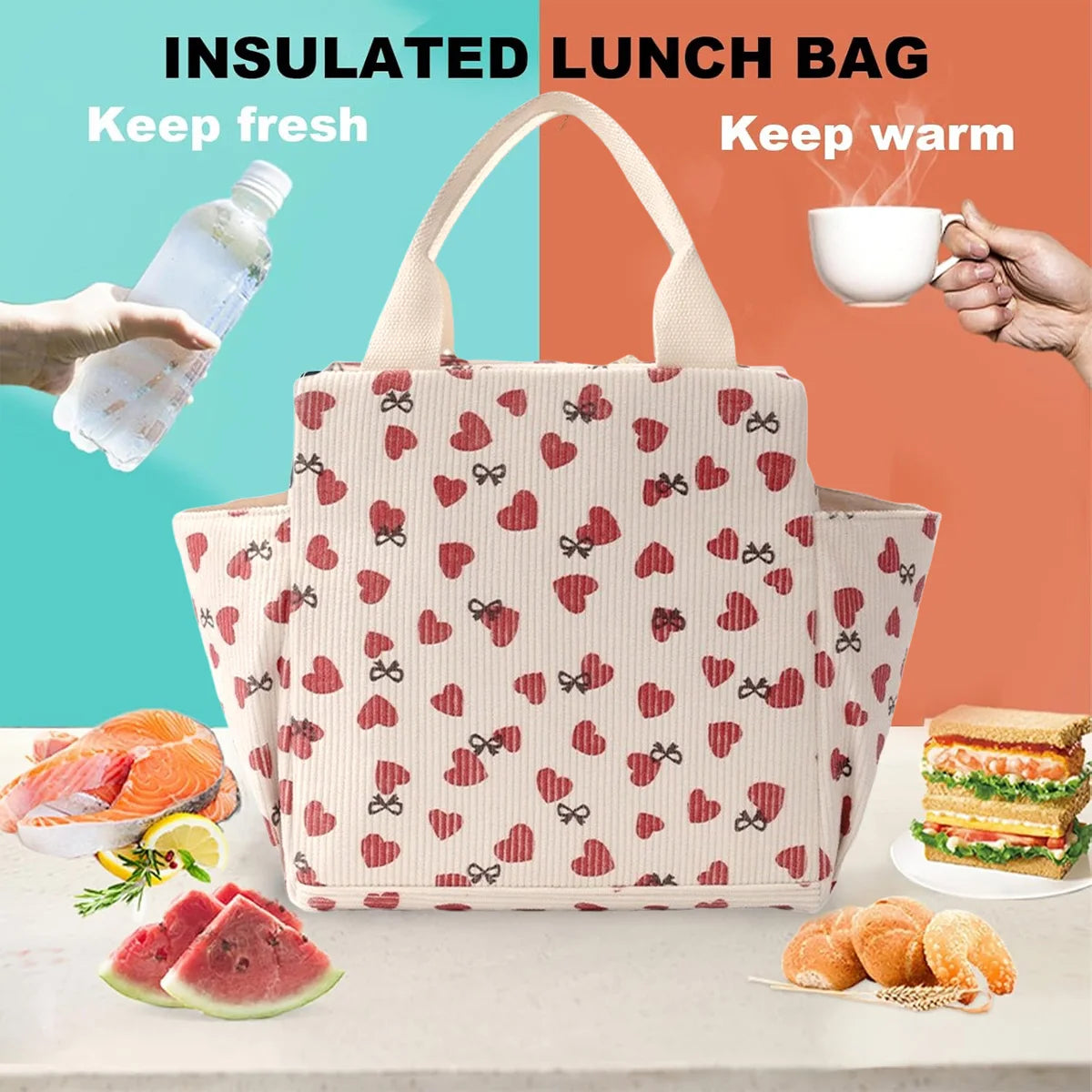 Insulated Lunch Bag Leakproof Large Reusable For Two - Smarsty