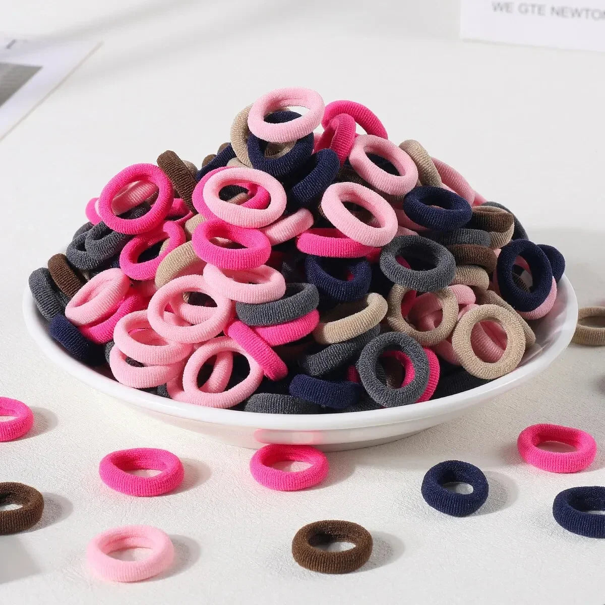 100 Pack Nylon Hair Ties Colorful Elastic Ponytail Bands - Smarsty