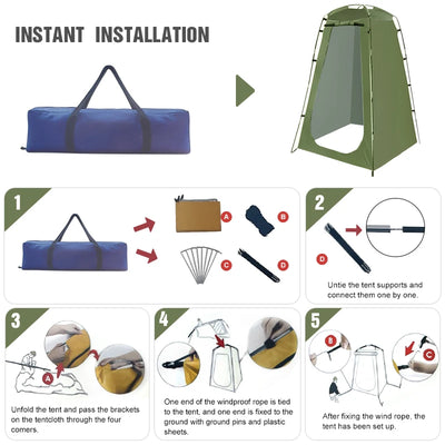 Westtune Portable Privacy Shower Tent Outdoor Waterproof Changing Room Shelter for Camping Hiking Beach Toilet Shower Bathroom by Smarsty