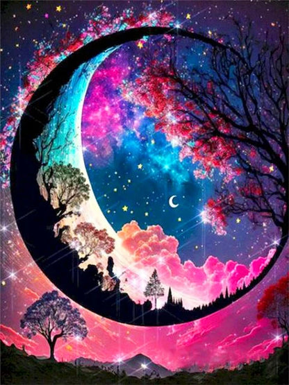 5D DIY Diamond Painting Moon Tree Landscape Home Decor - Smarsty