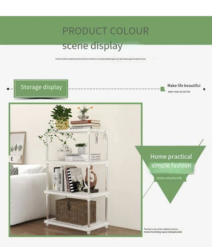 Four-Layer Multifunctional Storage Rack for Bathroom, Living Room, Kitchen, and Bedroom; Plastic Floor-Standing Storage Rack for Bathroom Organization by Smarsty