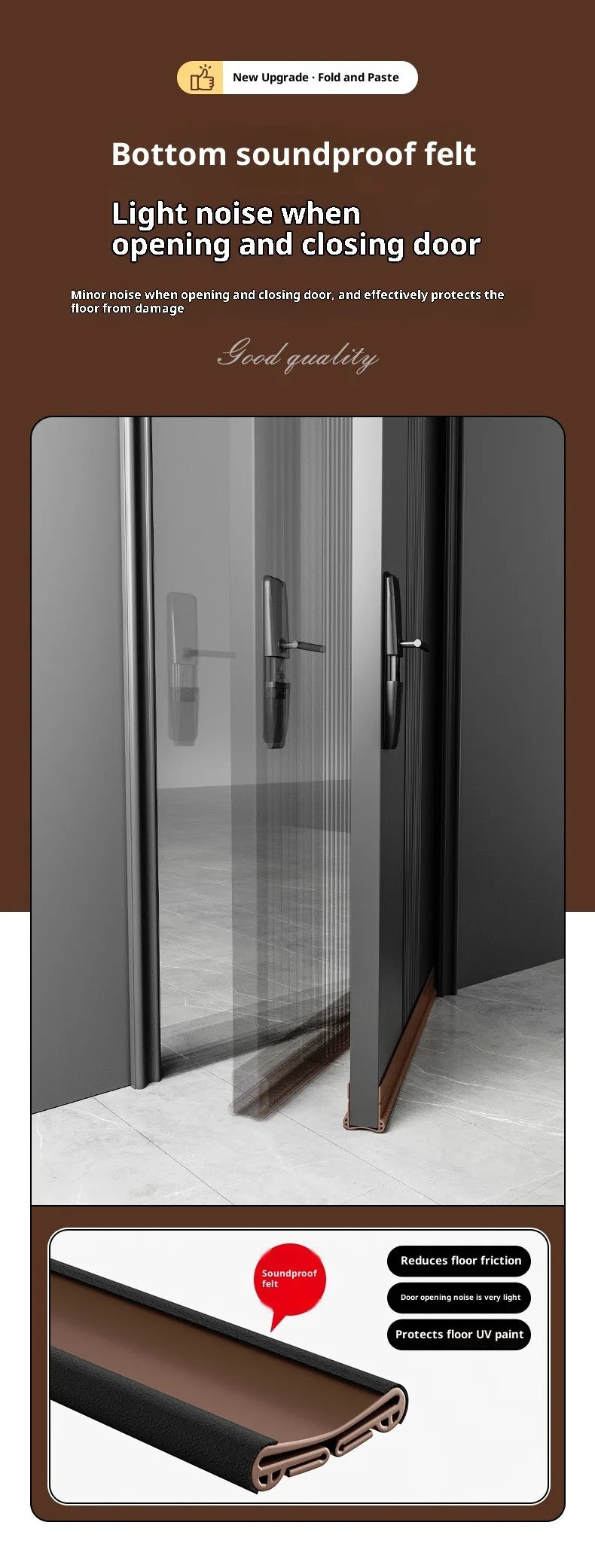 Flexible Door Bottom Sealing Strip Door Gap Soundproofing Wind and Dust Proof Weather Strip Under Door Draft Stopper Tape - Smarsty