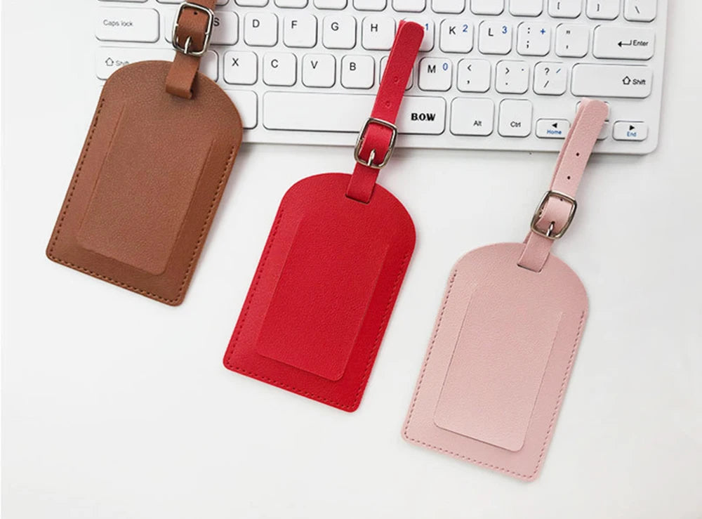 Personalize Initials Luggage Tag Custom Letters Men Women Suitcase Name Tag PU Airplane Labels Engrave Logo Travel Accessories - Smarsty