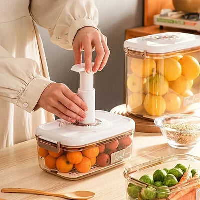 Food Vacuum Storage Box Sealed Kitchen Fresh-Keeping Box Large Capacity Food Transparent Storage Container with Vacuum Pump by Smarsty