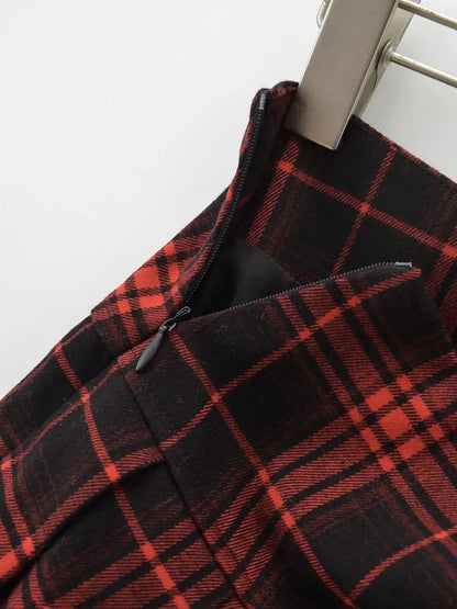 Summer Mini skirts for woman vintage korean fashion plaid skirts for women y2k skirts pleated red plaid skirts preppy style - Smarsty