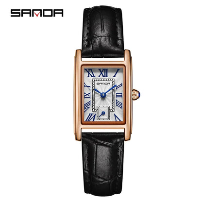 SANDA 1116 Women's Luxury Quartz Watch with Leather Strap - Smarsty