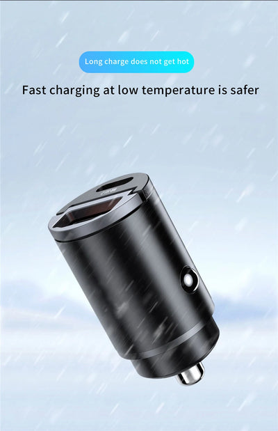100W/200W QC3.0 PD Mini Car Charger 12-24V Lighter Fast Charging Car USB Type C Charger for Xiaomi Samsung Huawei iPhone Power - Smarsty