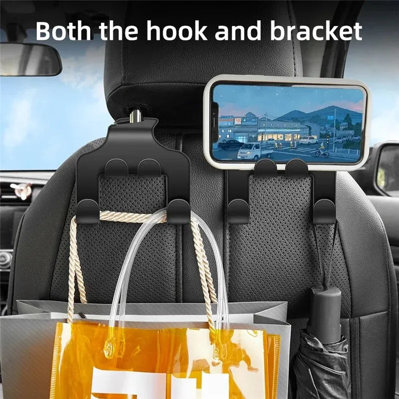 Seat Headrest Hook Organizer With Phone Holder For Car - Smarsty
