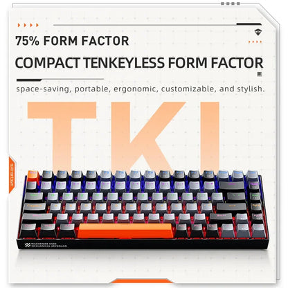 Mechanical Keyboard 75 Percent Layout Hot Swappable Backlit