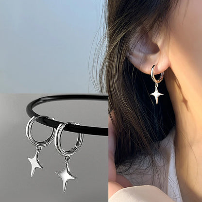 925 Sterling Silver Star Earrings with Tassel Design for Women - Smarsty