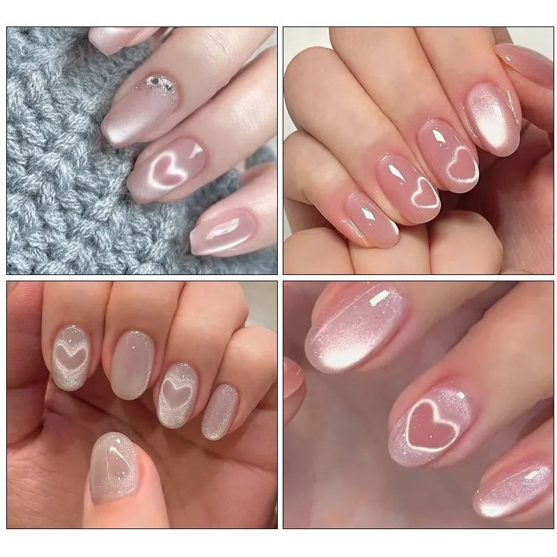 Heart Shaped Cat Eye Nail Magnet Set for DIY Art - Smarsty