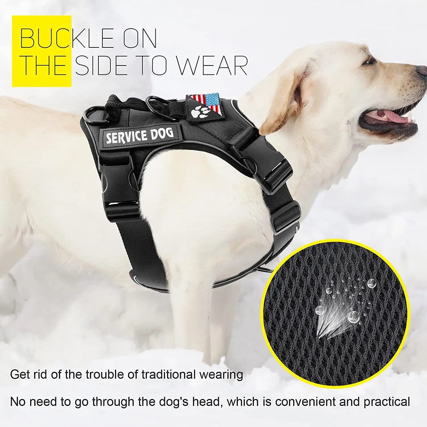 Reflective Service Dog Harness with Adjustable Soft Design - Smarsty