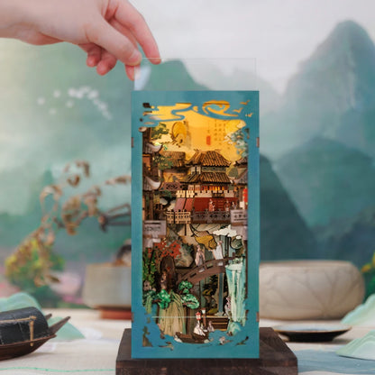 CUTEBEE Antiquity Book Nook Chinese Style Doll House Kit with Touch Light Dust Cover 3D Puzzle Toy Gift Ideas Su Dongpo's Life by Smarsty