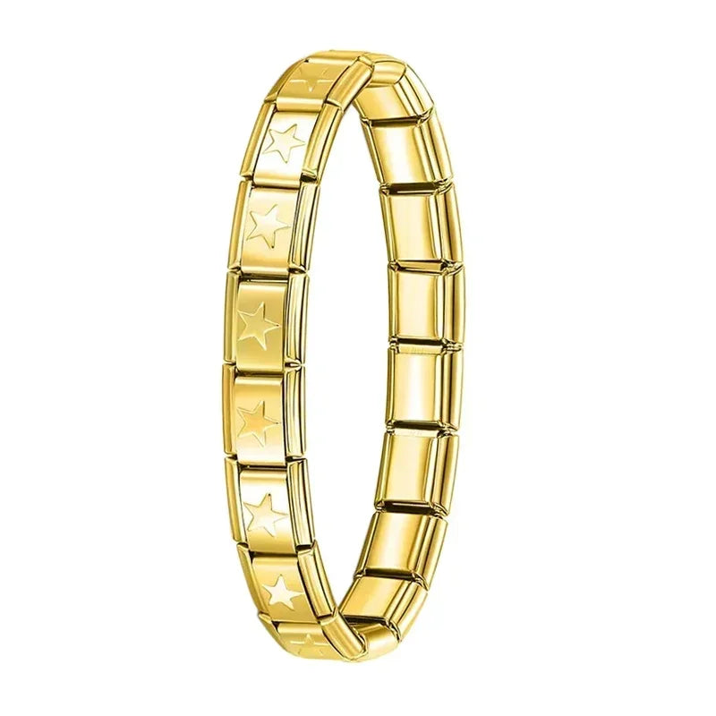 Hapiship Italian Stainless Steel Elastic Charm Bracelet - Smarsty
