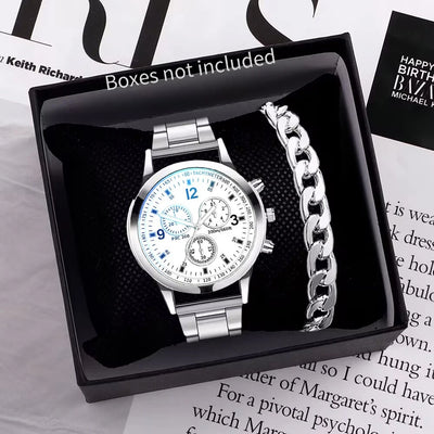 Men's Business Quartz Watch with Stainless Steel Band - Smarsty