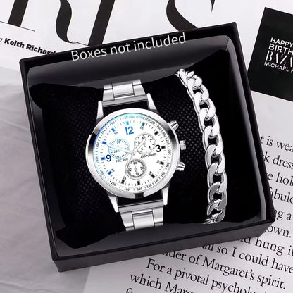 Men's Business Quartz Watch with Stainless Steel Band - Smarsty