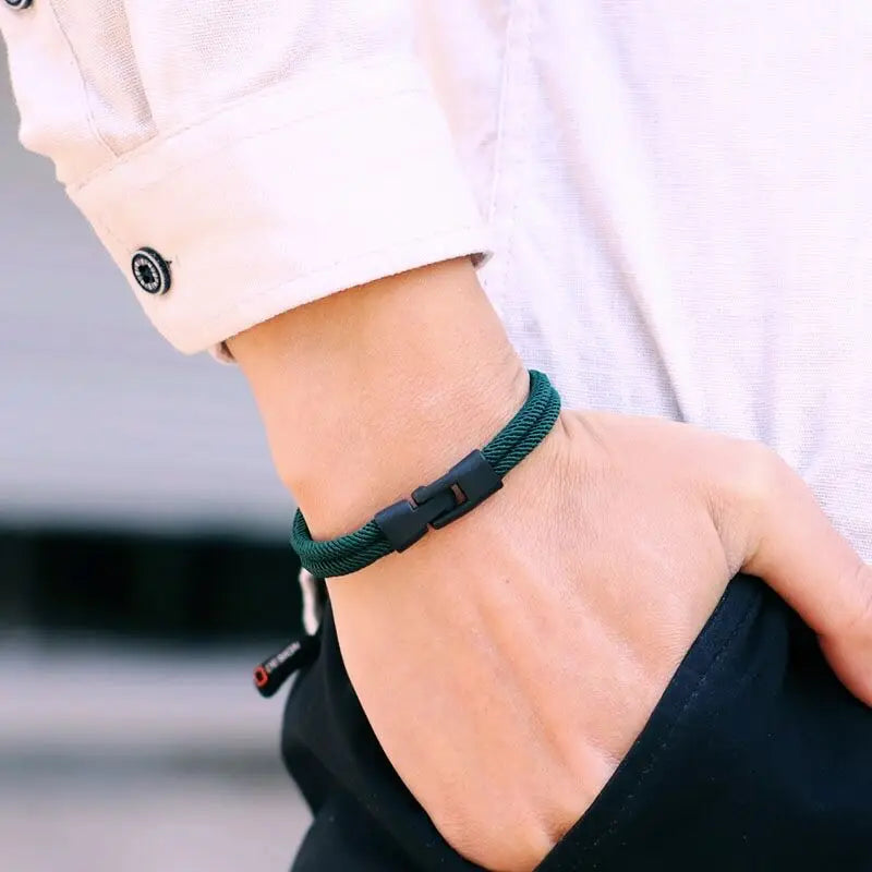 Men's Double Layer Thread Bracelet for Stylish Layering - Smarsty
