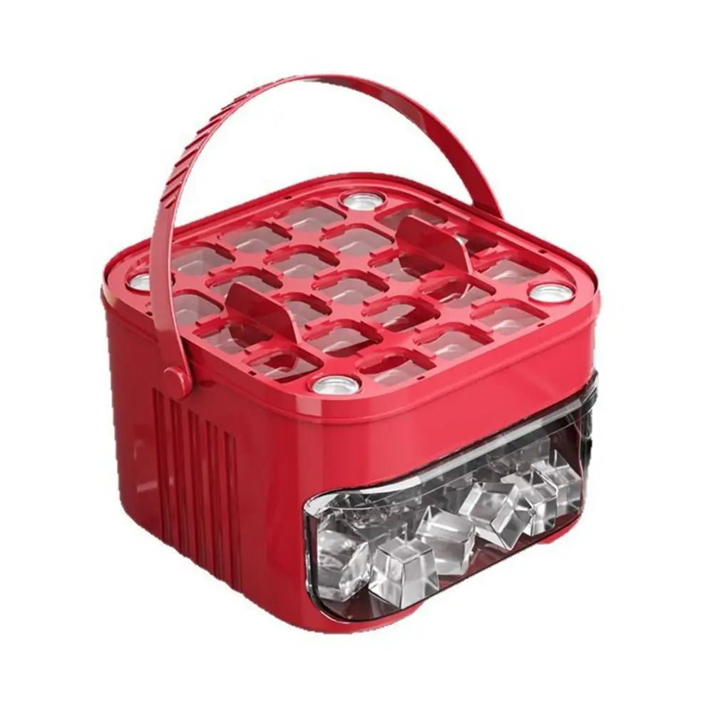 50-Cube Ice Maker with Easy Press Cap Double Layer Ice Cube Maker Refrigerator Household Ice Storage Ice Box - Smarsty