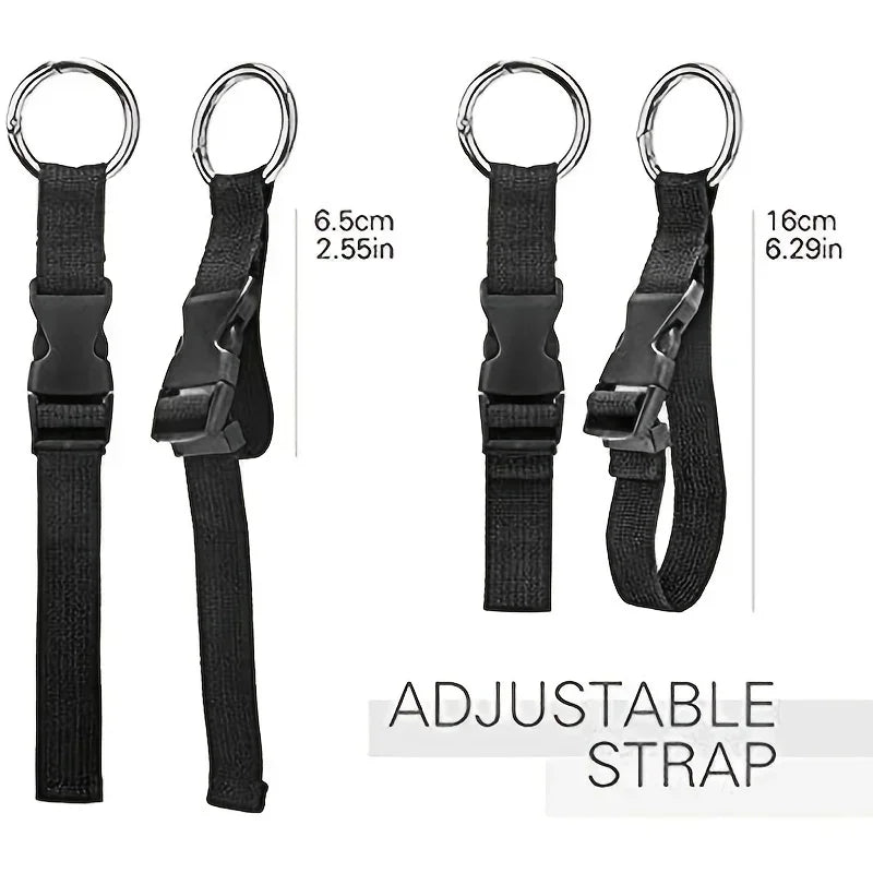 Holiday Travel Portable Black Nylon Suitcase Hanging Bag with Zinc Alloy Hiking Buckle Strap with External Hook Strap