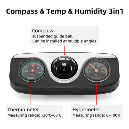 Boat Compass 3 In 1 With Thermometer Hygrometer Interior - Smarsty